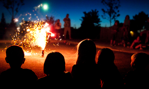 Kids and Fireworks and Dogs
